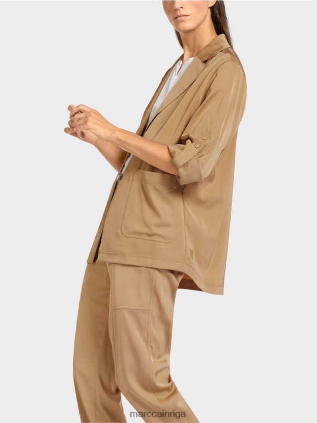 apģērbs gaiši māla brūns VRBHXD387 Marc Cain žakete ar atlocītām piedurknēm