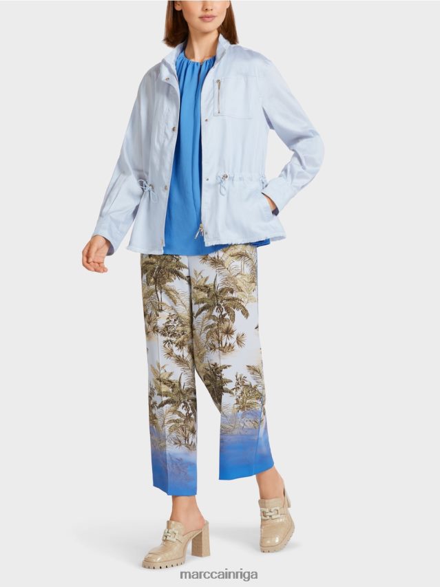 apģērbs gaiši pūderzils VRBHXD395 Marc Cain ikdienas āra jaka no kokvilnas