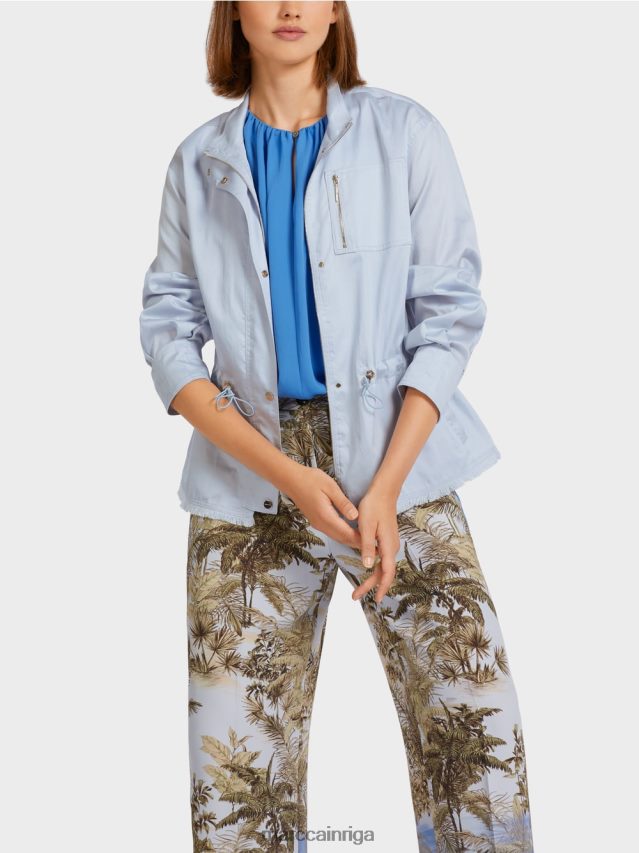 apģērbs gaiši pūderzils VRBHXD395 Marc Cain ikdienas āra jaka no kokvilnas