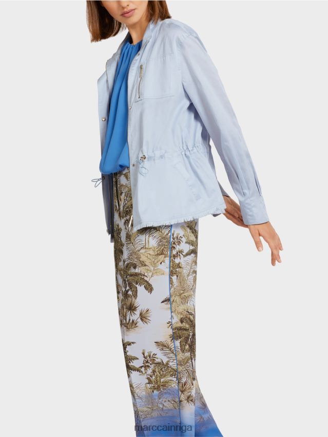 apģērbs gaiši pūderzils VRBHXD395 Marc Cain ikdienas āra jaka no kokvilnas