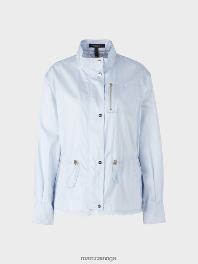 apģērbs gaiši pūderzils VRBHXD395 Marc Cain ikdienas āra jaka no kokvilnas