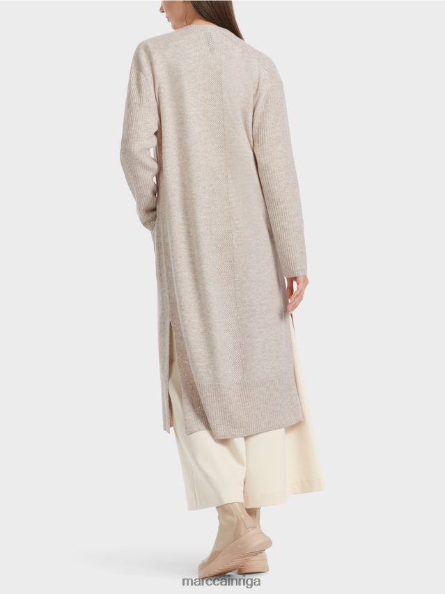 apģērbs gaišs akmens VRBHXD337 Marc Cain garš adīts \"pārdomāt kopā\" ​​mētelis