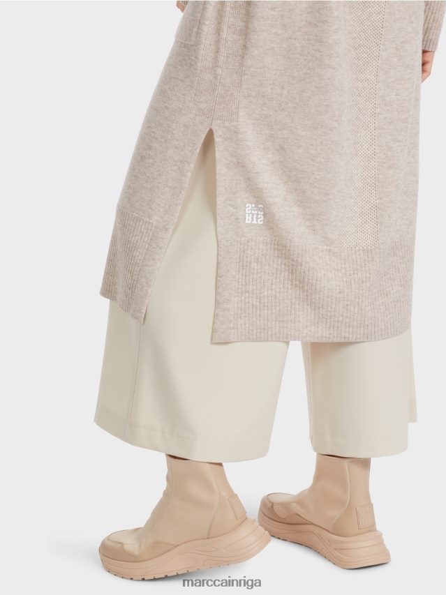 apģērbs gaišs akmens VRBHXD337 Marc Cain garš adīts \"pārdomāt kopā\" ​​mētelis