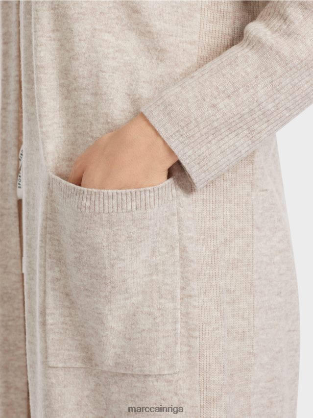 apģērbs gaišs akmens VRBHXD337 Marc Cain garš adīts \"pārdomāt kopā\" ​​mētelis