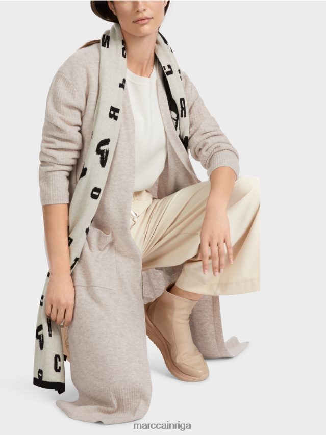 apģērbs gaišs akmens VRBHXD337 Marc Cain garš adīts \"pārdomāt kopā\" ​​mētelis