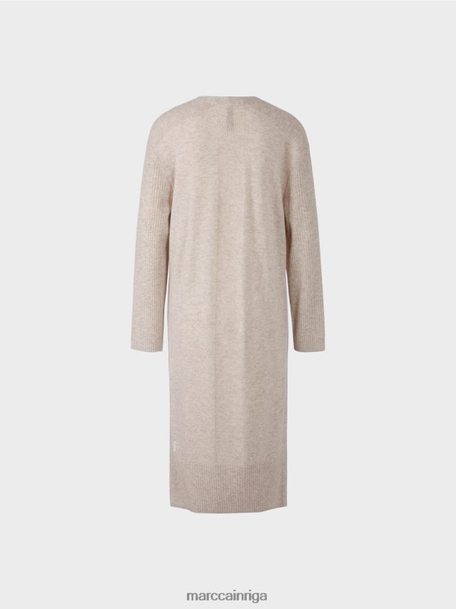 apģērbs gaišs akmens VRBHXD337 Marc Cain garš adīts \"pārdomāt kopā\" ​​mētelis