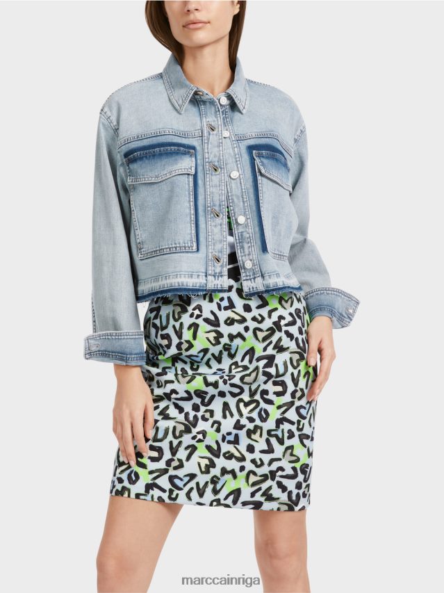 apģērbs gaišs džinss VRBHXD334 Marc Cain džinsa jaka ar diy efektu