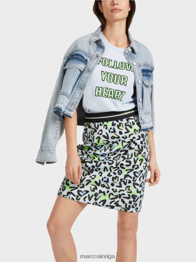 apģērbs gaišs džinss VRBHXD334 Marc Cain džinsa jaka ar diy efektu