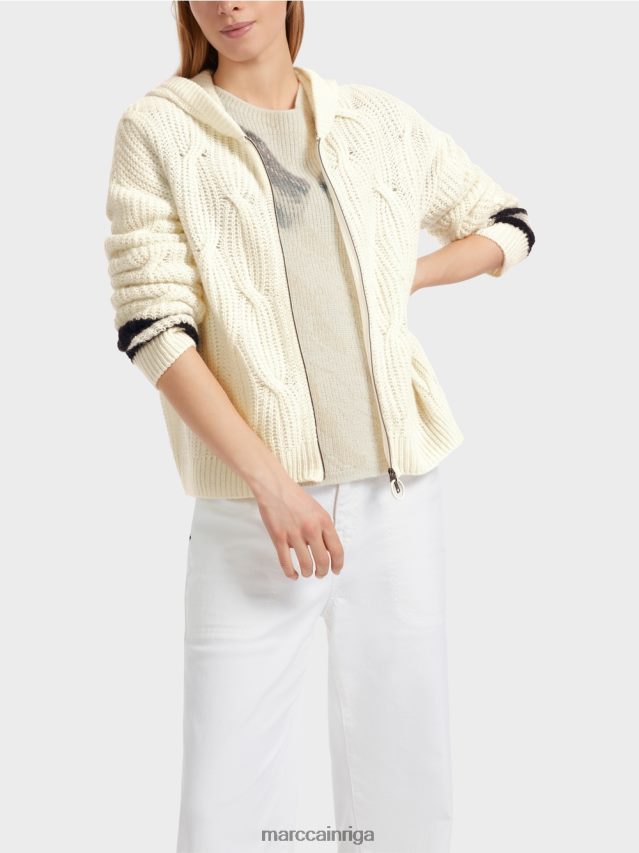 apģērbs gandrīz balts VRBHXD312 Marc Cain jaka \"adīts Vācijā\"