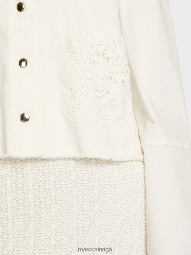 apģērbs gandrīz balts VRBHXD379 Marc Cain \"pārdomāt kopā\" ​​jaka