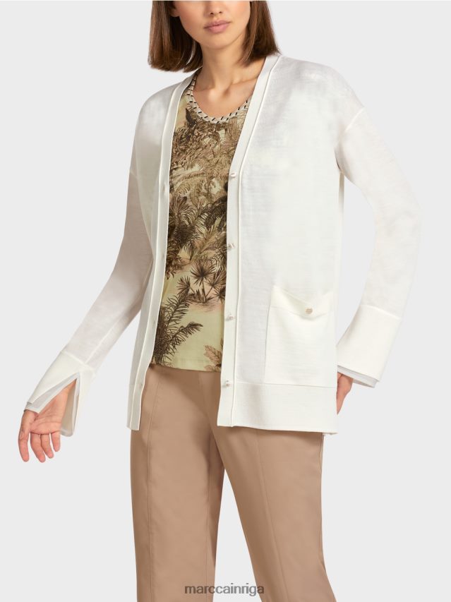 apģērbs gandrīz balts VRBHXD404 Marc Cain jaciņa super smalkā adījumā