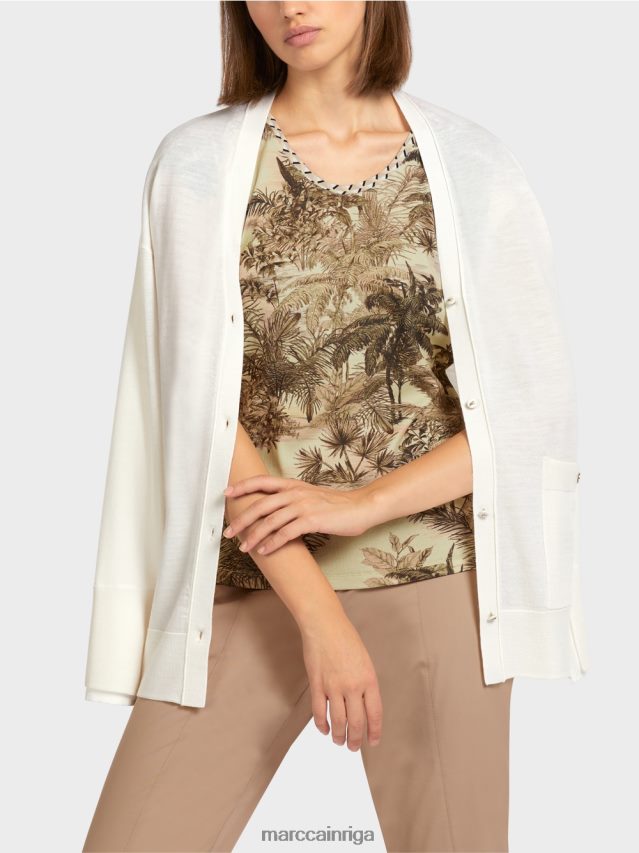 apģērbs gandrīz balts VRBHXD404 Marc Cain jaciņa super smalkā adījumā