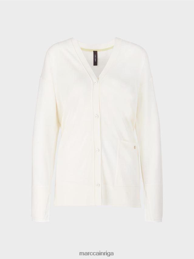 apģērbs gandrīz balts VRBHXD404 Marc Cain jaciņa super smalkā adījumā