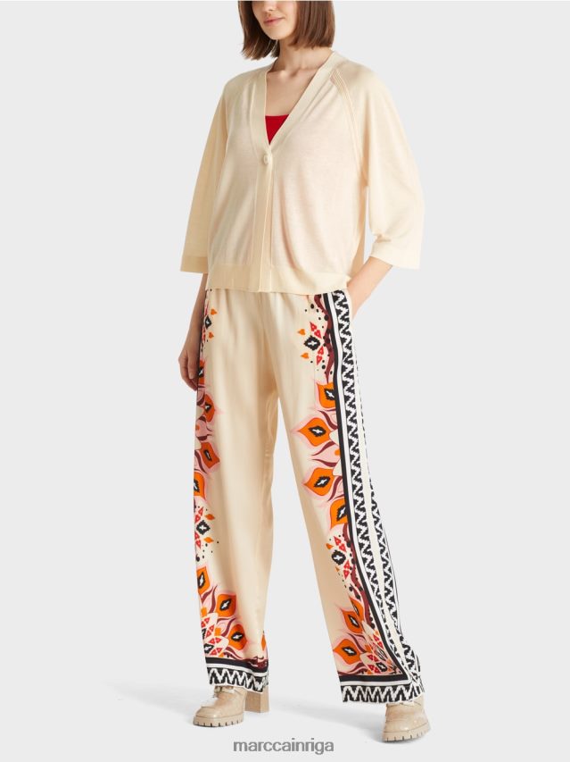 apģērbs krēms VRBHXD358 Marc Cain brīvs adīts raglāna jaka