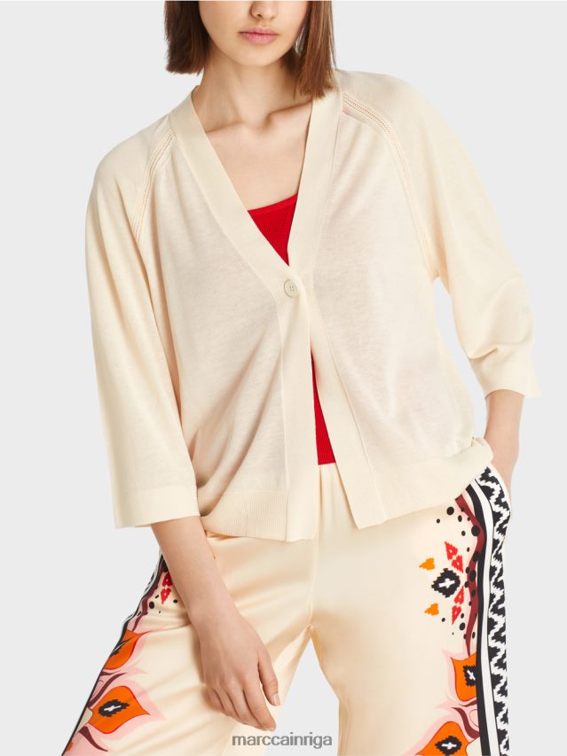 apģērbs krēms VRBHXD358 Marc Cain brīvs adīts raglāna jaka