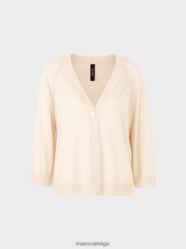 apģērbs krēms VRBHXD358 Marc Cain brīvs adīts raglāna jaka