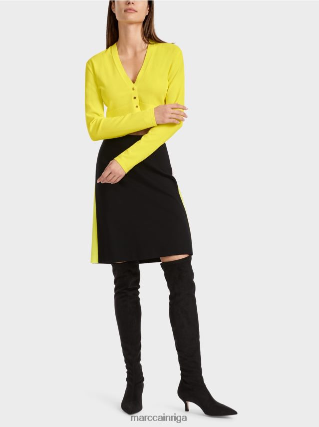 apģērbs mīksts citrons VRBHXD349 Marc Cain V veida kakla jaka "pārdomājiet kopā".
