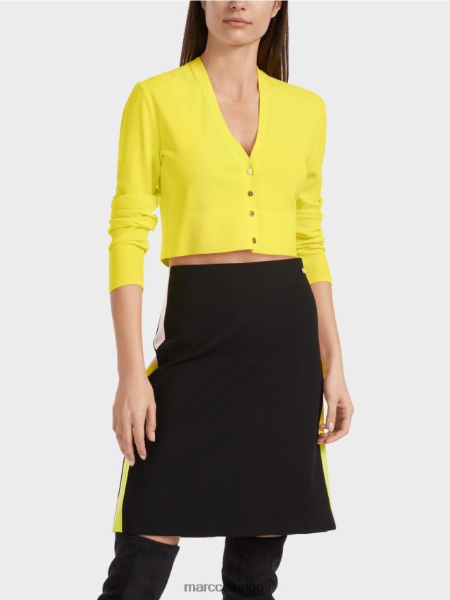 apģērbs mīksts citrons VRBHXD349 Marc Cain V veida kakla jaka \"pārdomājiet kopā\".
