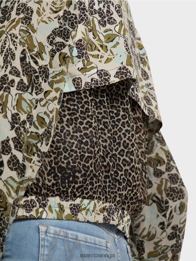 apģērbs mīksts jumta logs VRBHXD414 Marc Cain sievišķīga raksta-mix jaka ar rāvējslēdzēju