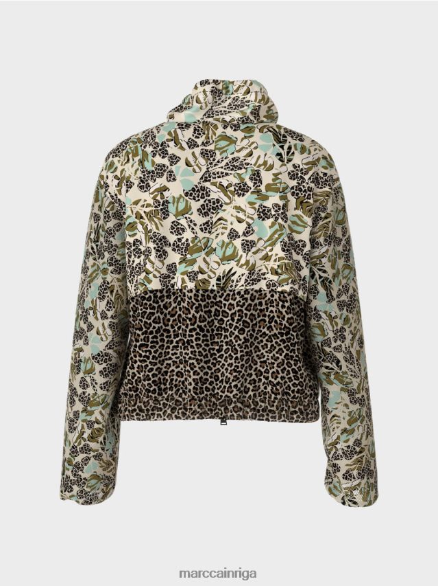 apģērbs mīksts jumta logs VRBHXD414 Marc Cain sievišķīga raksta-mix jaka ar rāvējslēdzēju