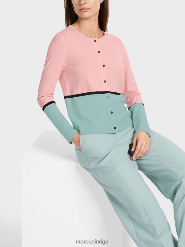 apģērbs mīksts pulveris rozā VRBHXD343 Marc Cain krāsains \"pārdomāt kopā\" ​​jaka