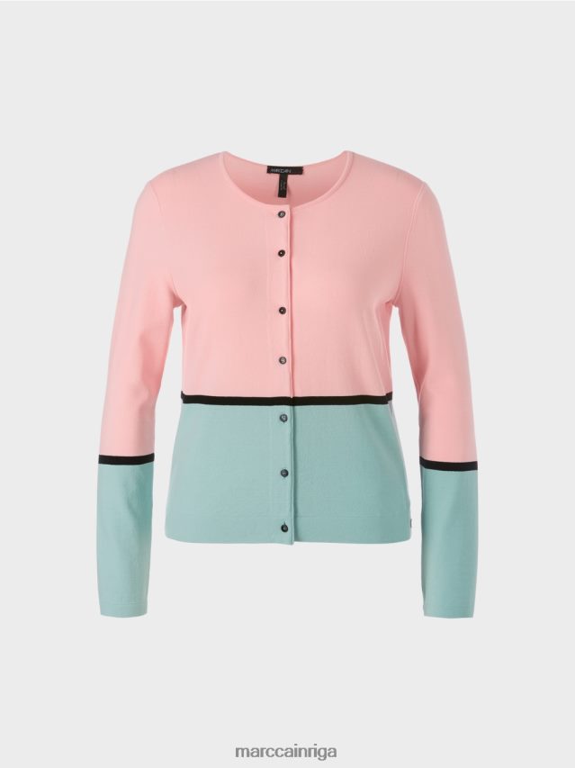 apģērbs mīksts pulveris rozā VRBHXD343 Marc Cain krāsains \"pārdomāt kopā\" ​​jaka