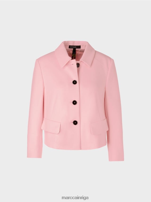 apģērbs mīksts pulveris rozā VRBHXD344 Marc Cain īsa jaka ar izstieptu