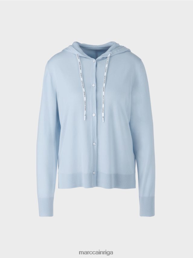 apģērbs mīksts pulveris zils VRBHXD328 Marc Cain \"pārdomāt kopā\" ​​smalka adīta jaka