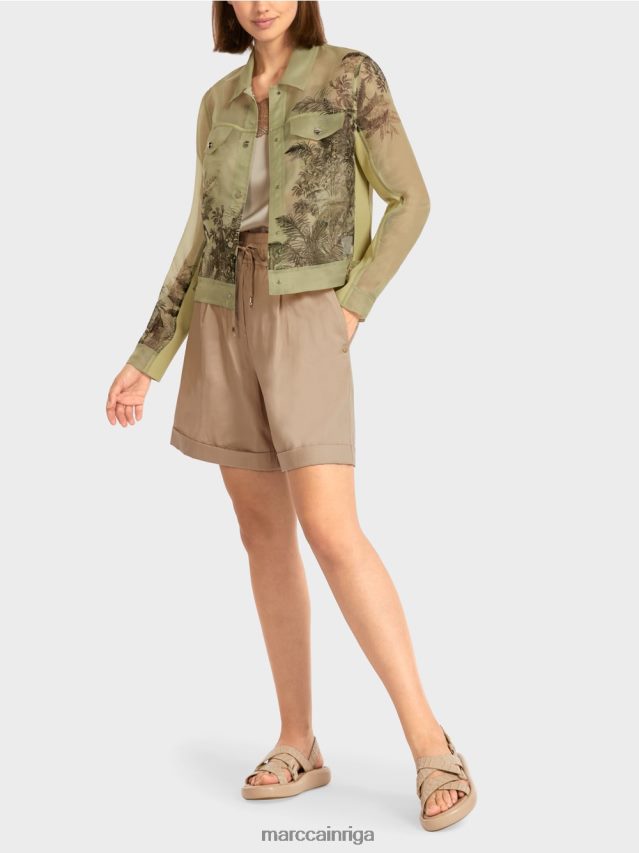 apģērbs maiga elpa VRBHXD396 Marc Cain caurspīdīga jaka ar ziedu apdruku