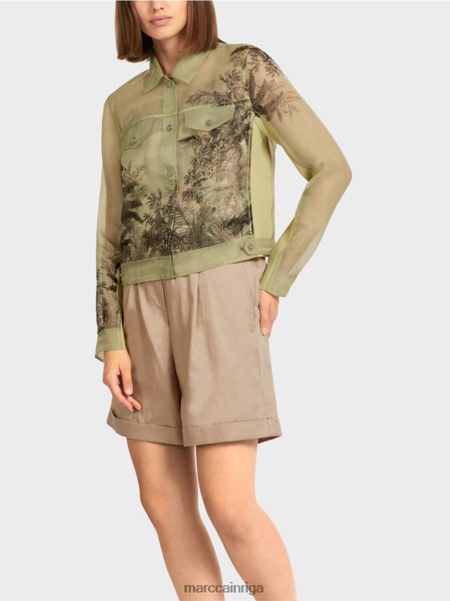 apģērbs maiga elpa VRBHXD396 Marc Cain caurspīdīga jaka ar ziedu apdruku