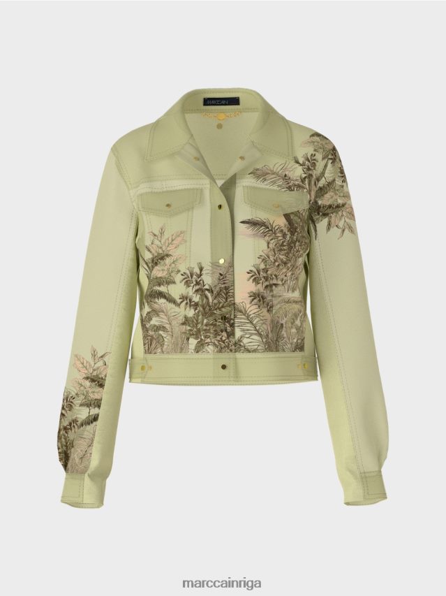 apģērbs maiga elpa VRBHXD396 Marc Cain caurspīdīga jaka ar ziedu apdruku