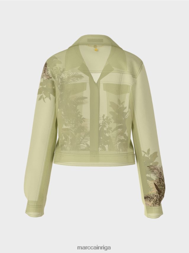 apģērbs maiga elpa VRBHXD396 Marc Cain caurspīdīga jaka ar ziedu apdruku