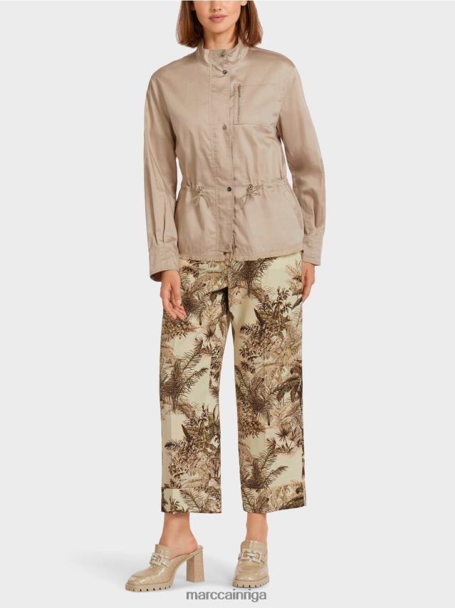 apģērbs maiga taupe VRBHXD397 Marc Cain ikdienas āra jaka no kokvilnas