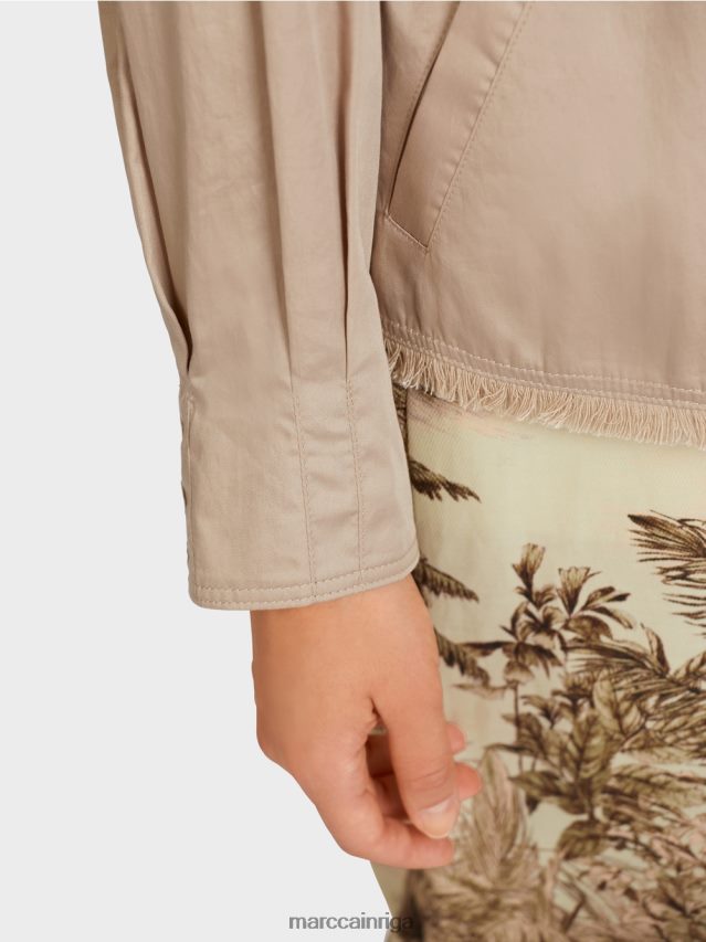 apģērbs maiga taupe VRBHXD397 Marc Cain ikdienas āra jaka no kokvilnas