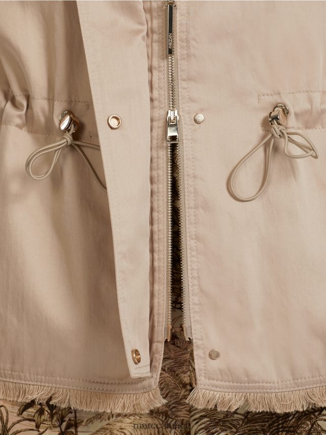 apģērbs maiga taupe VRBHXD397 Marc Cain ikdienas āra jaka no kokvilnas