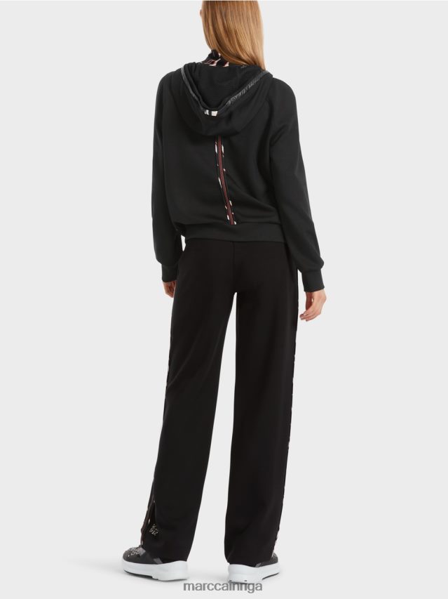 apģērbs melns VRBHXD317 Marc Cain jaka ar kapuci ar rāvējslēdzēju