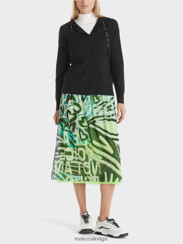 apģērbs melns VRBHXD339 Marc Cain "pārdomāt kopā" ​​smalka adīta jaka