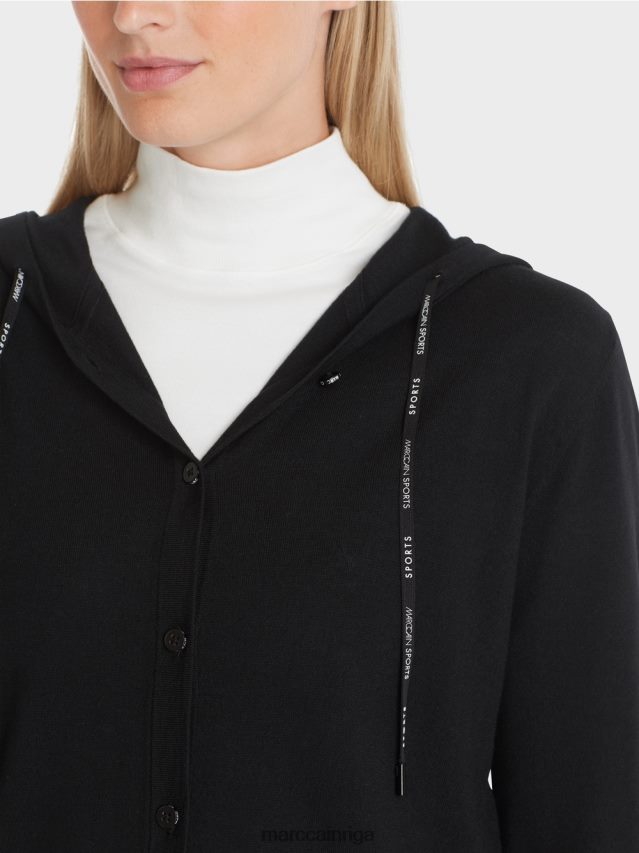 apģērbs melns VRBHXD339 Marc Cain \"pārdomāt kopā\" ​​smalka adīta jaka