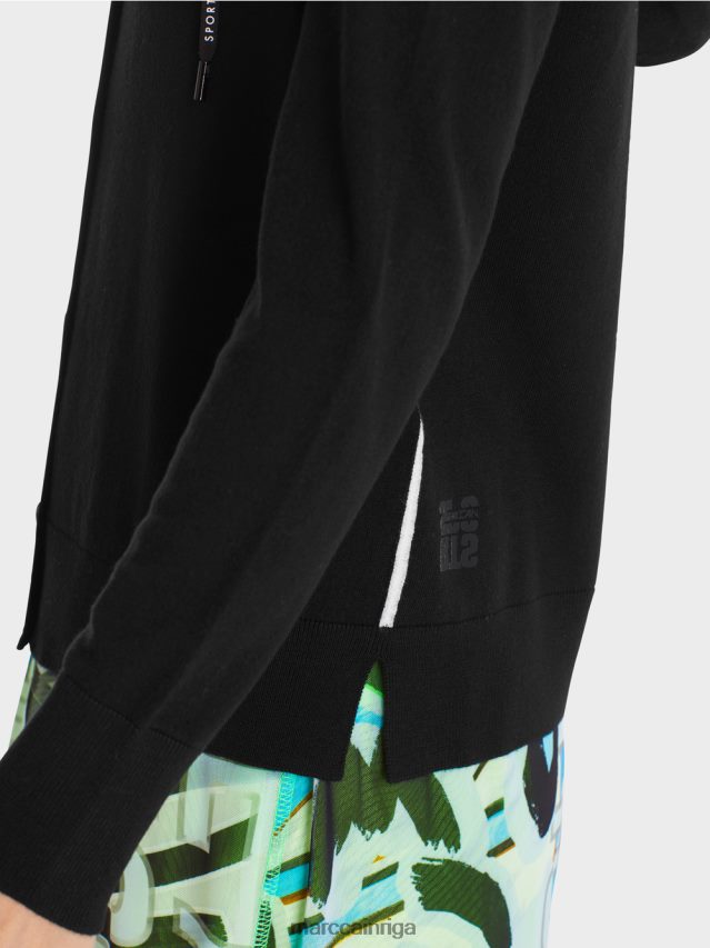 apģērbs melns VRBHXD339 Marc Cain \"pārdomāt kopā\" ​​smalka adīta jaka