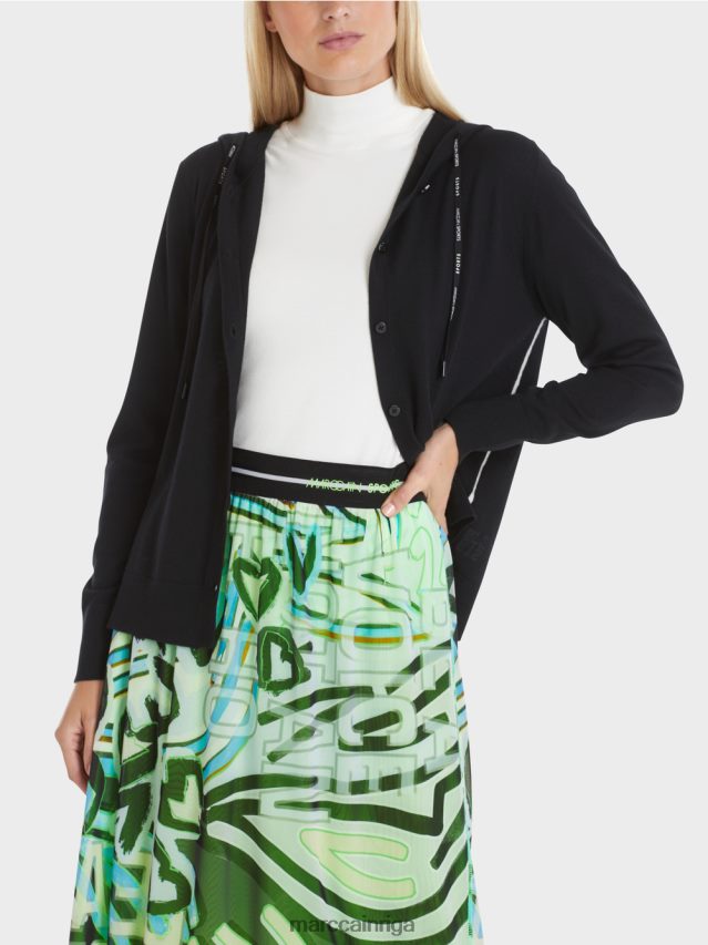 apģērbs melns VRBHXD339 Marc Cain \"pārdomāt kopā\" ​​smalka adīta jaka