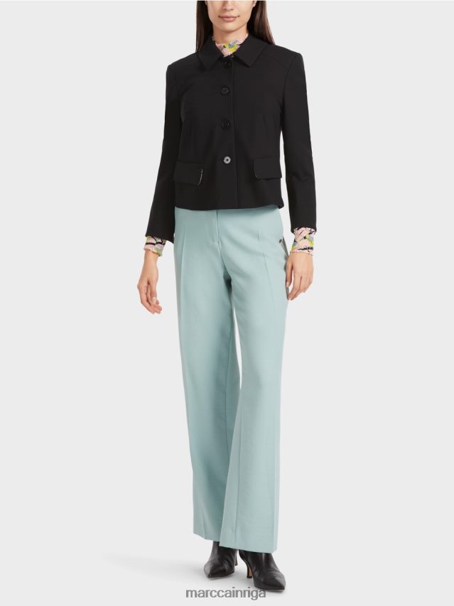 apģērbs melns VRBHXD340 Marc Cain īsa jaka ar izstieptu