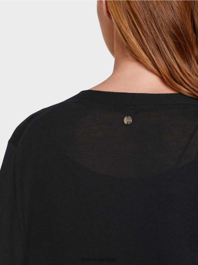 apģērbs melns VRBHXD360 Marc Cain garš, smalka adīta jaka