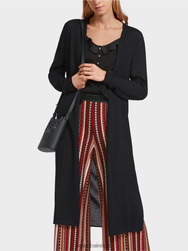 apģērbs melns VRBHXD360 Marc Cain garš, smalka adīta jaka