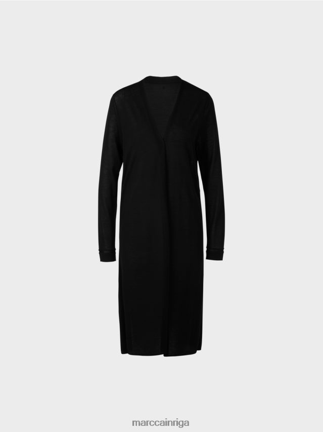 apģērbs melns VRBHXD360 Marc Cain garš, smalka adīta jaka