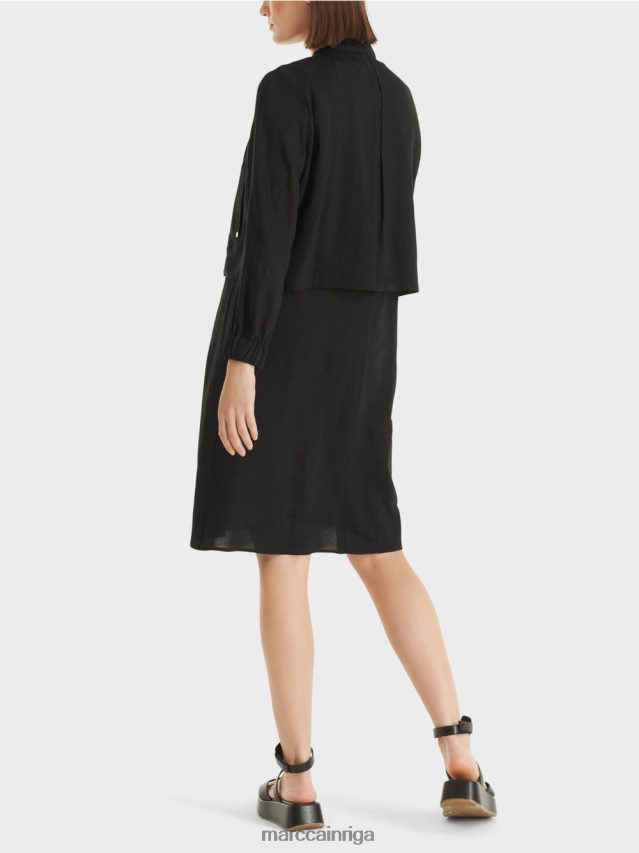 apģērbs melns VRBHXD386 Marc Cain lina jaka ar stāvapkakli