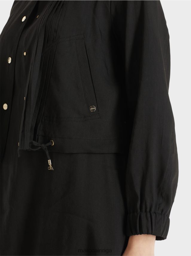 apģērbs melns VRBHXD386 Marc Cain lina jaka ar stāvapkakli