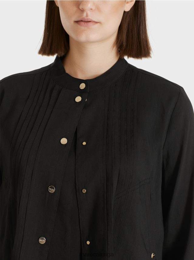 apģērbs melns VRBHXD386 Marc Cain lina jaka ar stāvapkakli