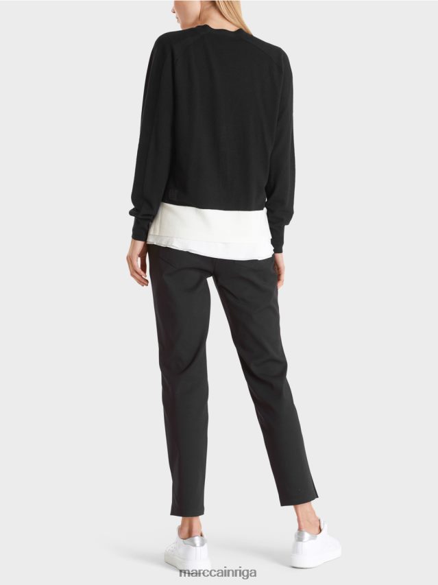 apģērbs melns VRBHXD425 Marc Cain jaciņa ar raglāna piedurknēm