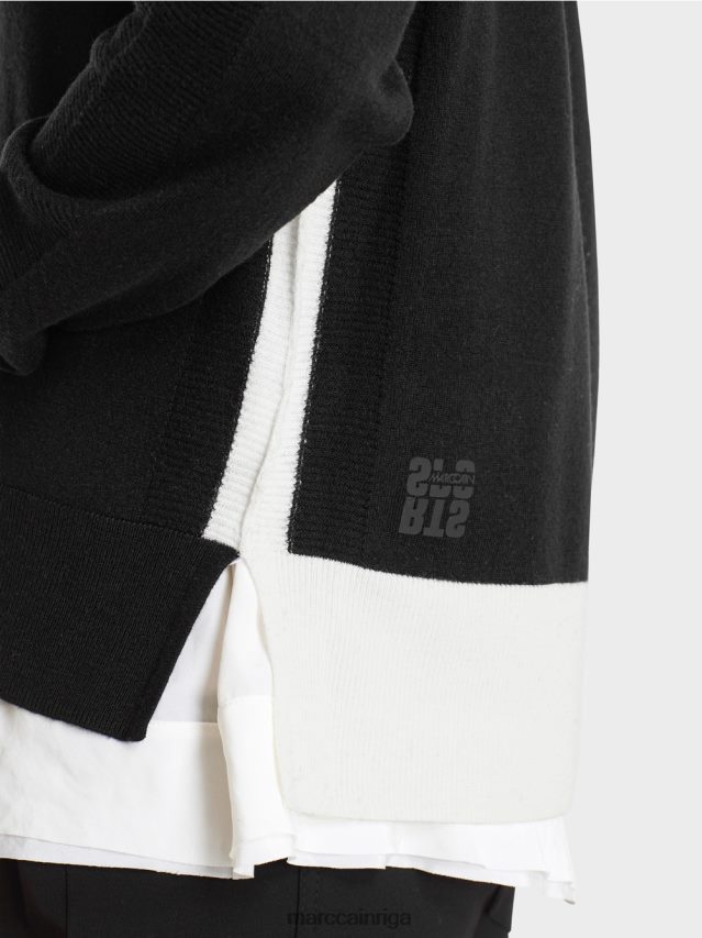 apģērbs melns VRBHXD425 Marc Cain jaciņa ar raglāna piedurknēm