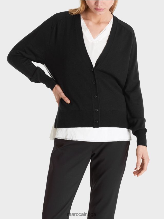 apģērbs melns VRBHXD425 Marc Cain jaciņa ar raglāna piedurknēm